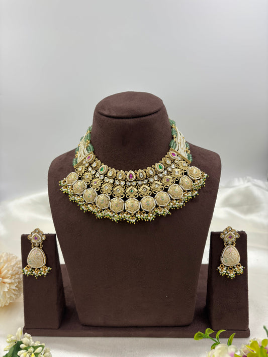 HERITAGE PREMIUM ANTIQUE GOLD NECKLACE SET