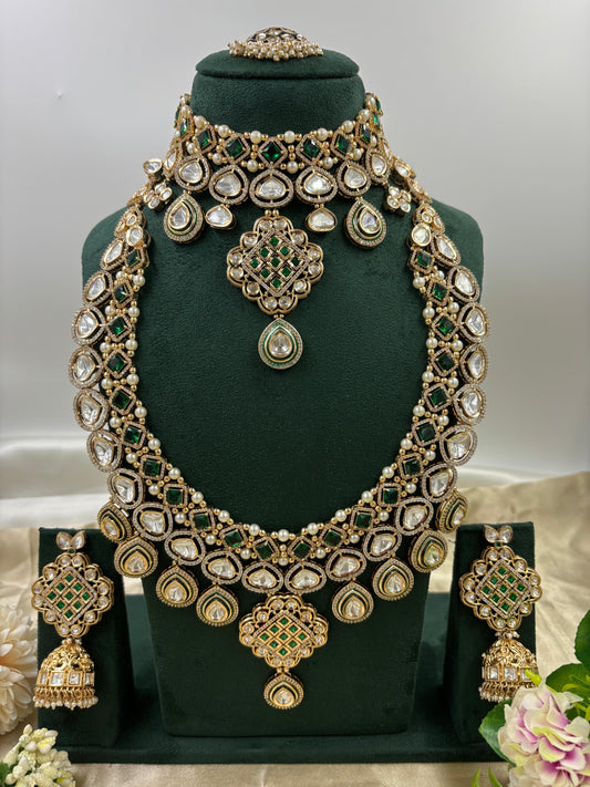 Nivisa Premium Moissanite Kundan Bridal set