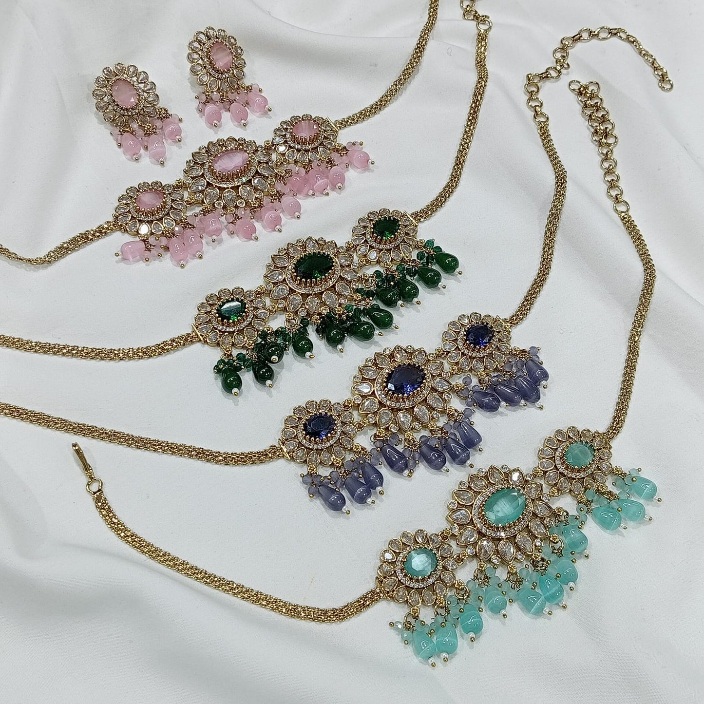 Veena Floral Victorian Necklace set