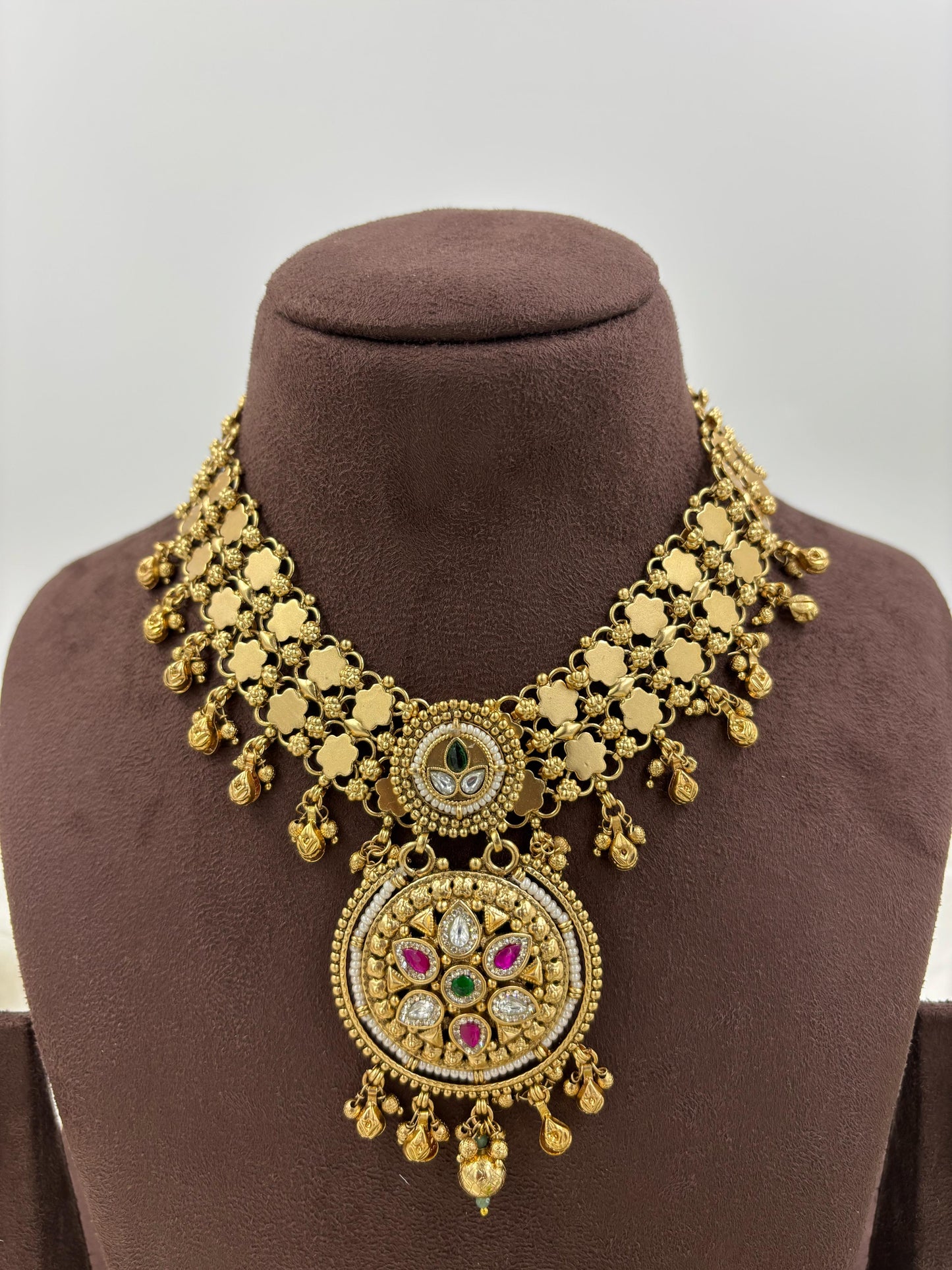 Rani Antique Gold Necklace Set
