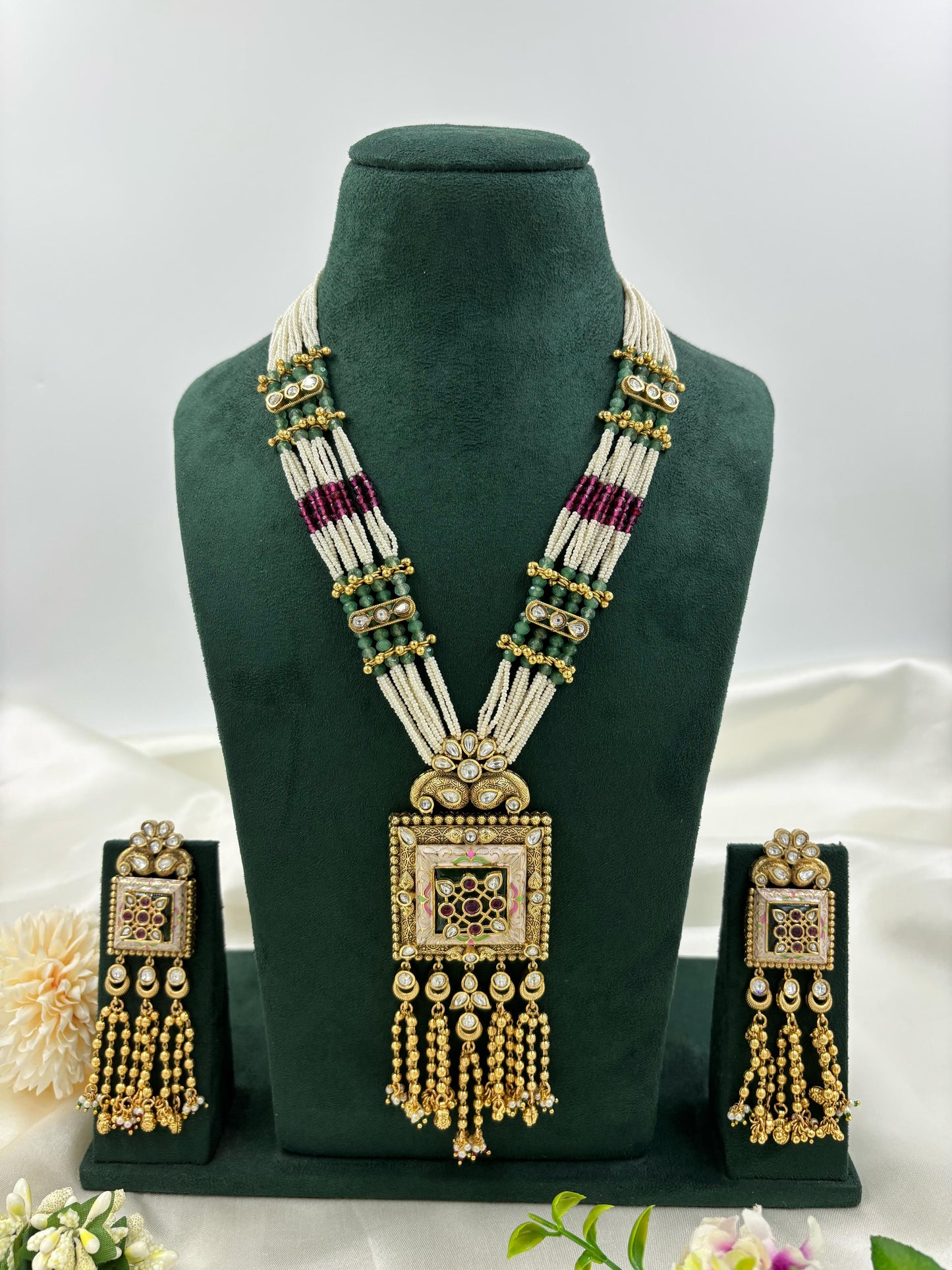 Somya Premium Antique Gold Long Necklace Set