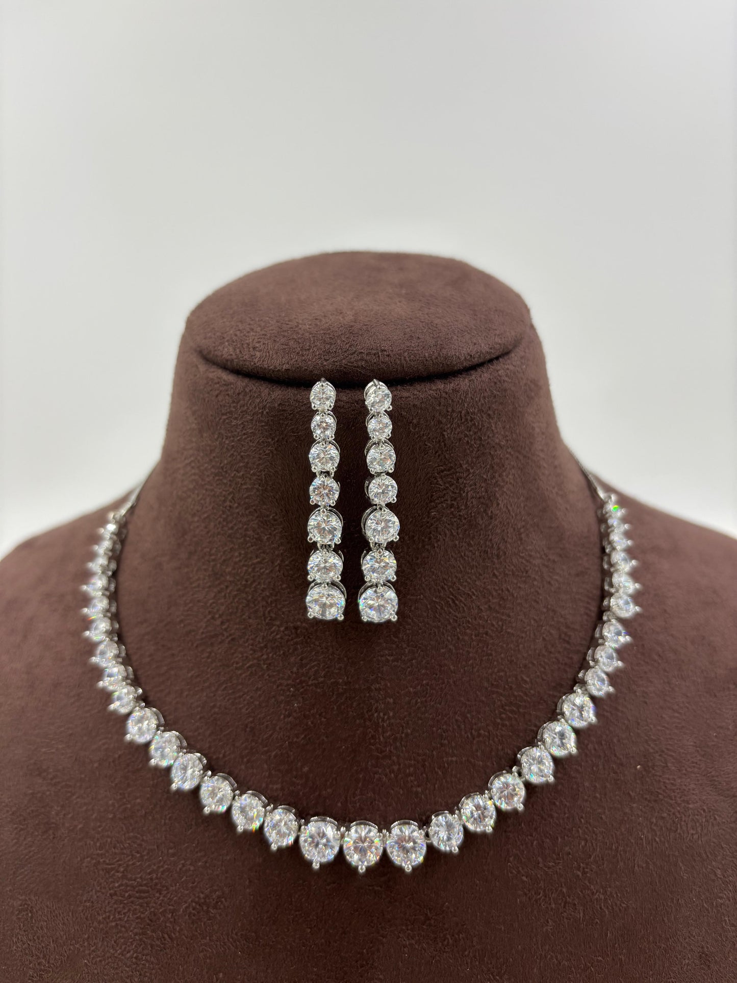 Ubi CZ Drop American Necklace Set