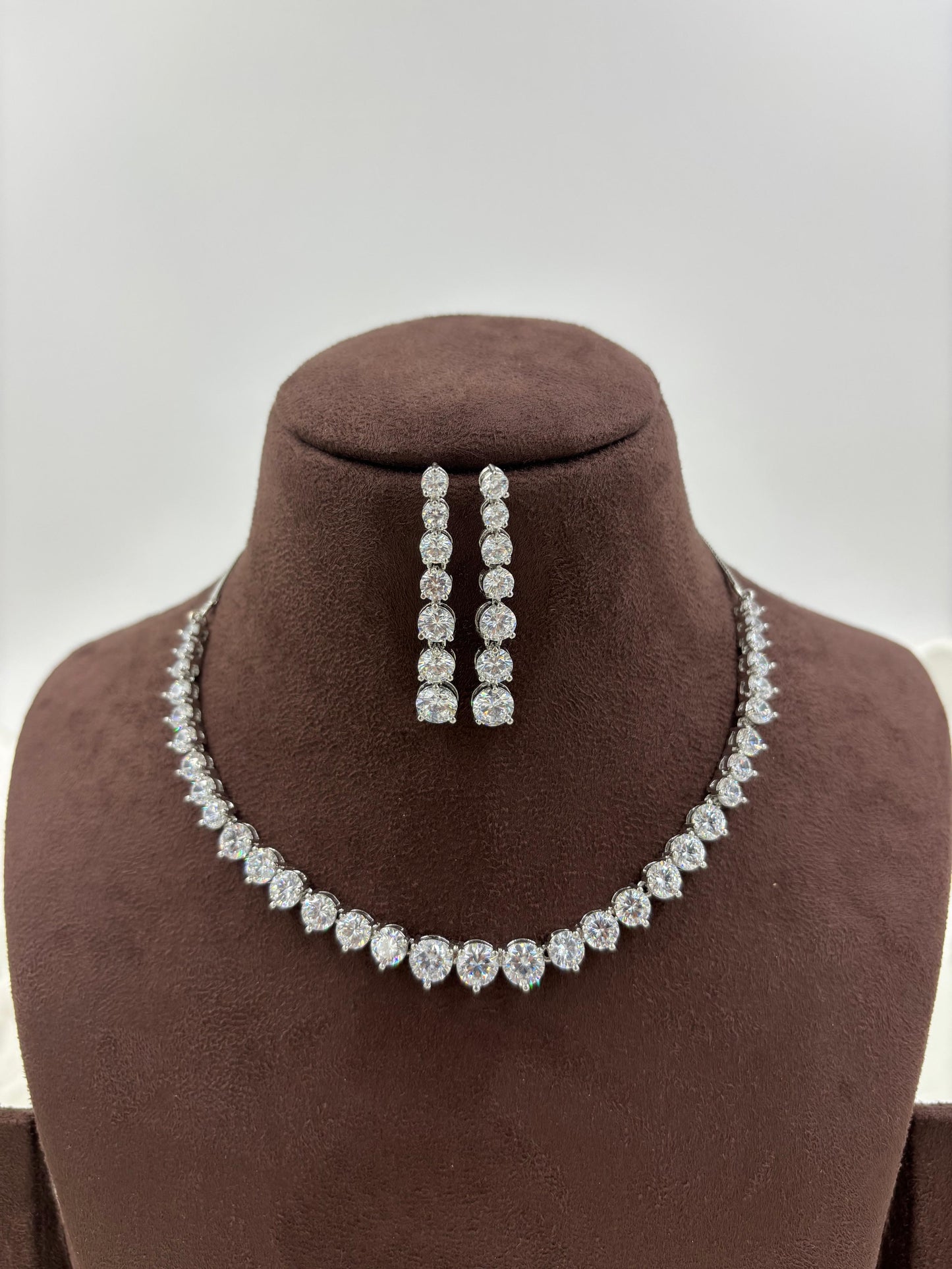 Ubi CZ Drop American Necklace Set