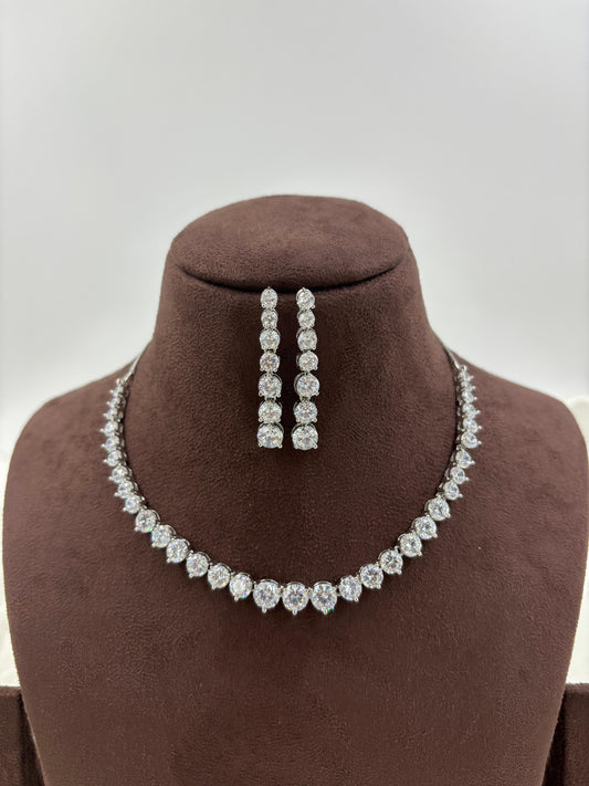 Ubi CZ Drop American Necklace Set