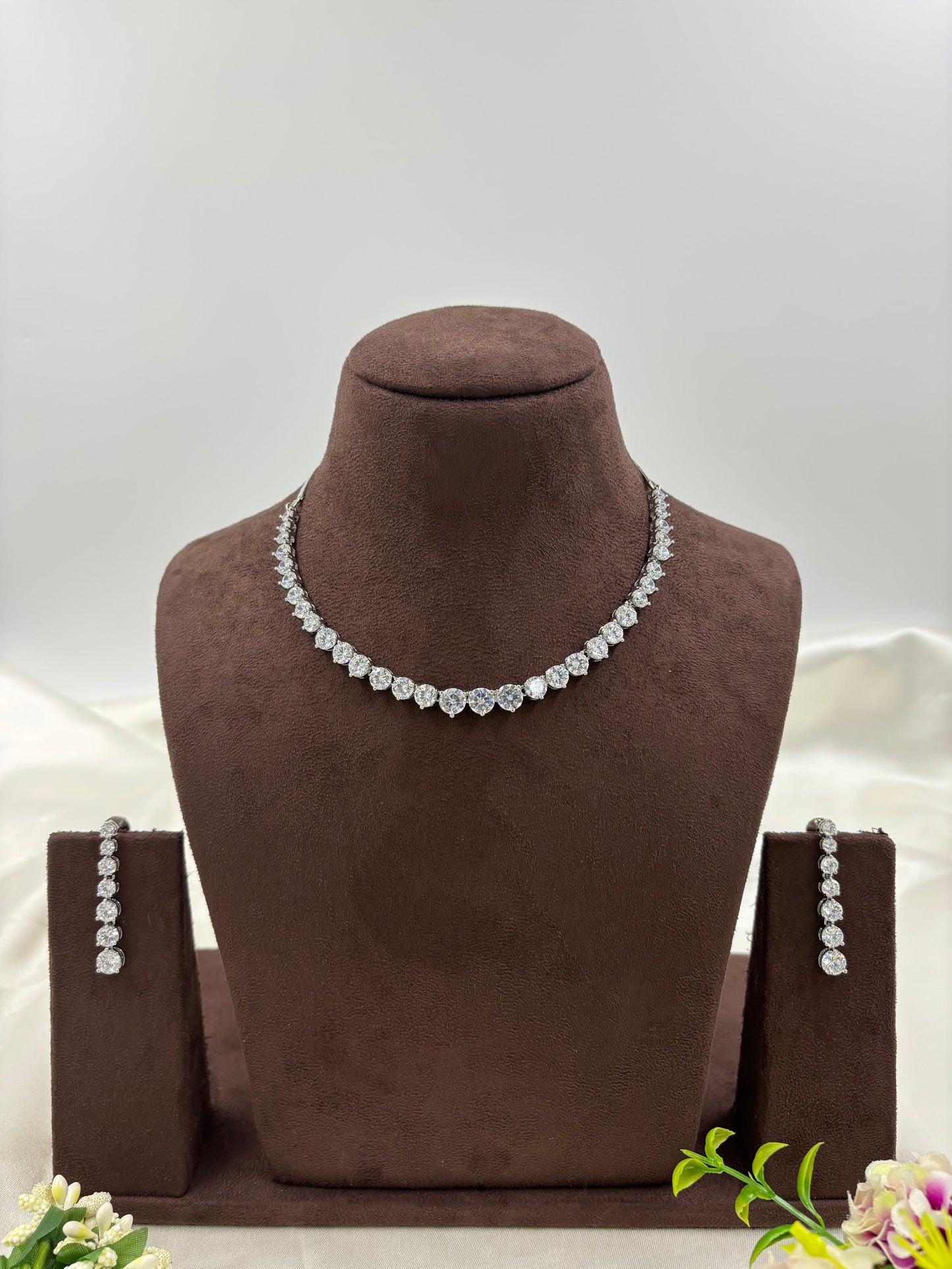 Ubi CZ Drop American Necklace Set